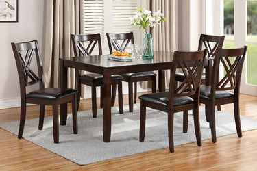7pcs Dining Set Dining Table 6 Side Chairs